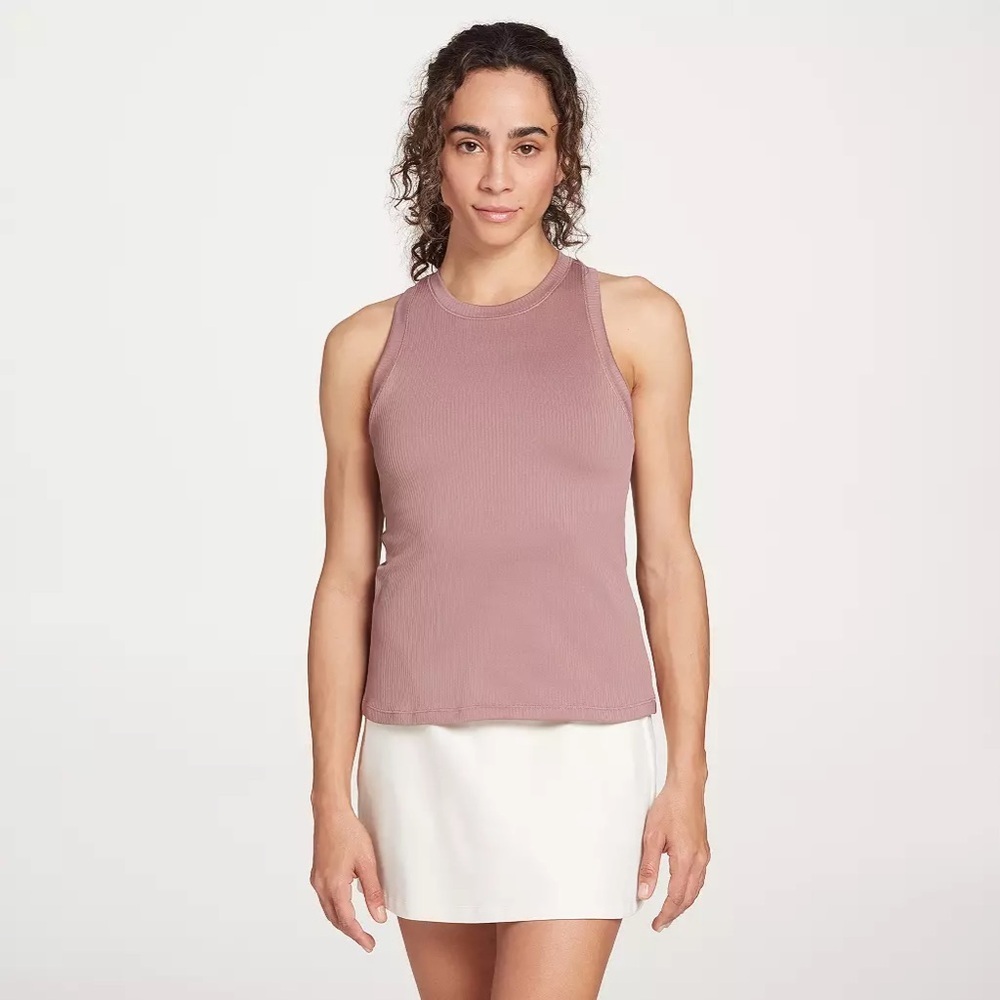 CALIA women Xl tank top rib racer dark brown athletic wicking stretch layer NWT - Picture 8 of 10